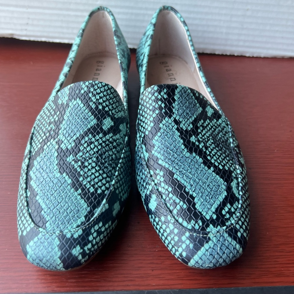 Gianvito‎ Rossi Teal Snakeskin Loafers